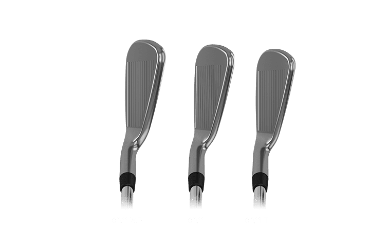 comparison of head size and offset on 0311xf, 0311, and 0311t irons